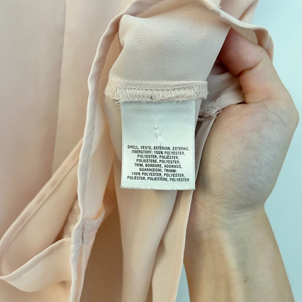 Anthropologie Maeve Blush Pink Swiss Dot Hi Lo Sleeveless Blouse Size 2 - Picture 6 of 7